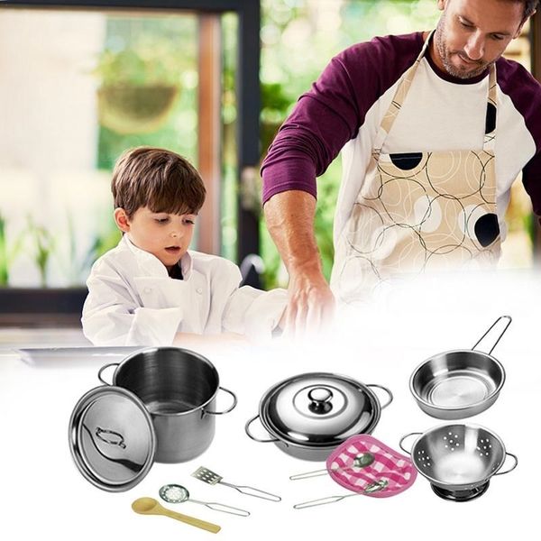 12pcs kitchen toys stainless steel cooking pots pans food kids babies gifts mini pretend tools set simulation play house y200428
12pcs kitchen toys stainless steel cooking pots pans food kids babies gifts mini pretend tools set simulation play house y200428