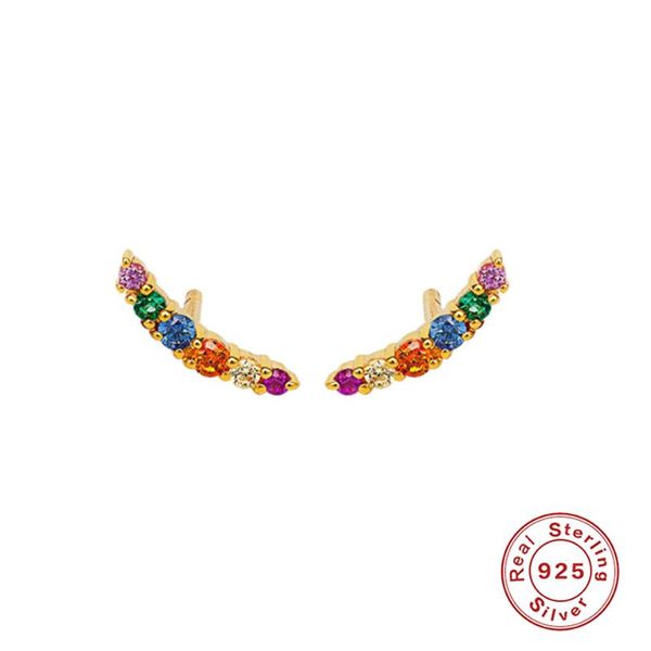 boako 100% 925 sterling silver stud earring for women gift colorful rainbow cz zircon arc line ear climber luxury fine jewelry, Golden;silver
boako 100% 925 sterling silver stud earring for women gift colorful rainbow cz zircon arc line ear climber luxury fine jewelry, Golden;silver