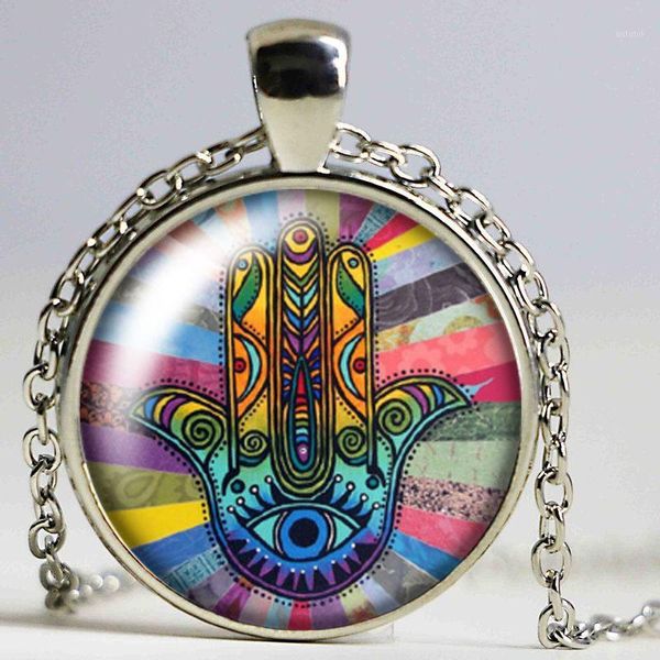 eye hand patterns round glass cabochon p pendant necklace women jewelry party birthday1, Silver
eye hand patterns round glass cabochon p pendant necklace women jewelry party birthday1, Silver