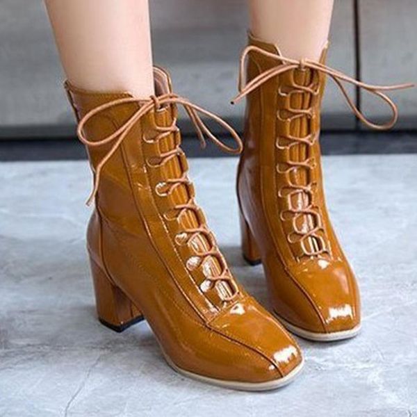 women fashion ankle boots square toe high heels pu leather ladies winter plush warm lace-up short snow boots 2021 female shoes, Black
women fashion ankle boots square toe high heels pu leather ladies winter plush warm lace-up short snow boots 2021 female shoes, Black