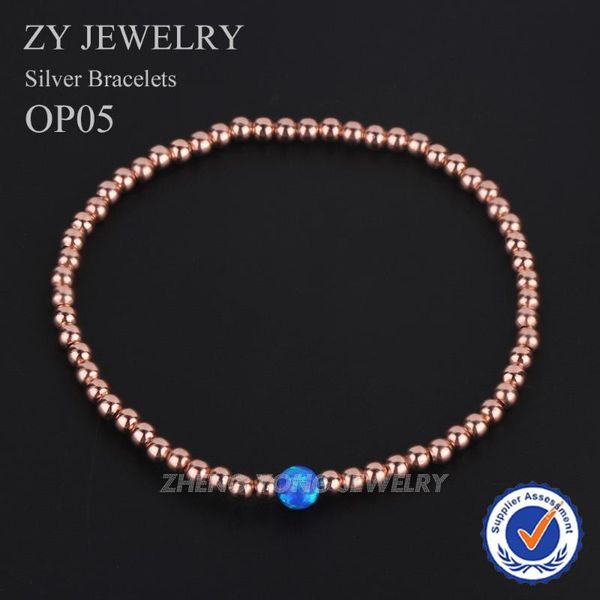 charm bracelets product 5mm blue opal bead bracelet rose gold color plated silver for women, Golden;silver
charm bracelets product 5mm blue opal bead bracelet rose gold color plated silver for women, Golden;silver