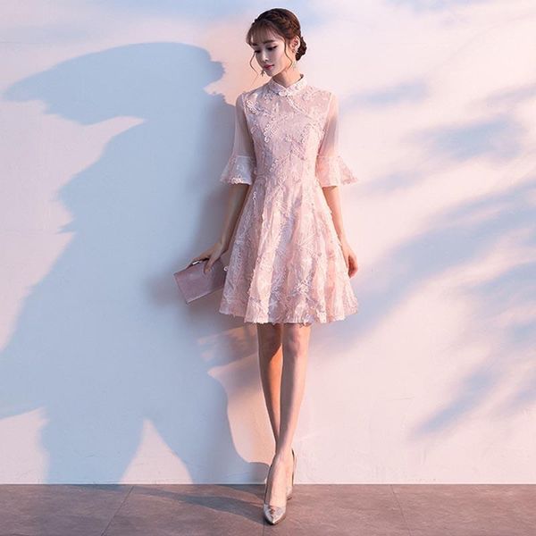 pink lace cheongsam modern chinese dress qipao girls plus size women clothing oriental style party dresses evening gowns china1, Red
pink lace cheongsam modern chinese dress qipao girls plus size women clothing oriental style party dresses evening gowns china1, Red