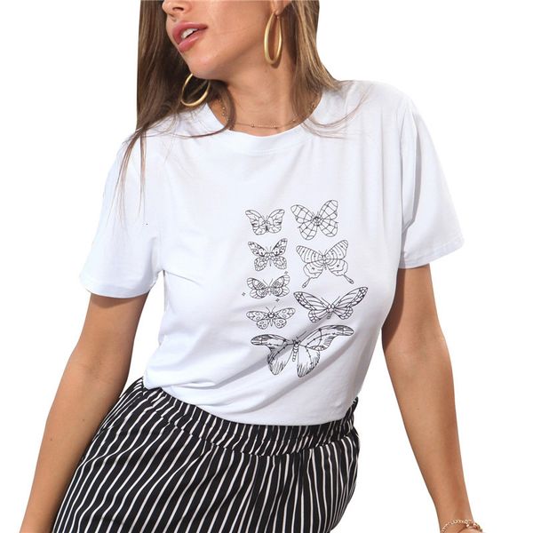 new fashion women t-shirt plus size butterfly t shirt summer casual street tee shirt femme 2021 harajuku tee women clothes 6f71, White 
new fashion women t-shirt plus size butterfly t shirt summer casual street tee shirt femme 2021 harajuku tee women clothes 6f71, White