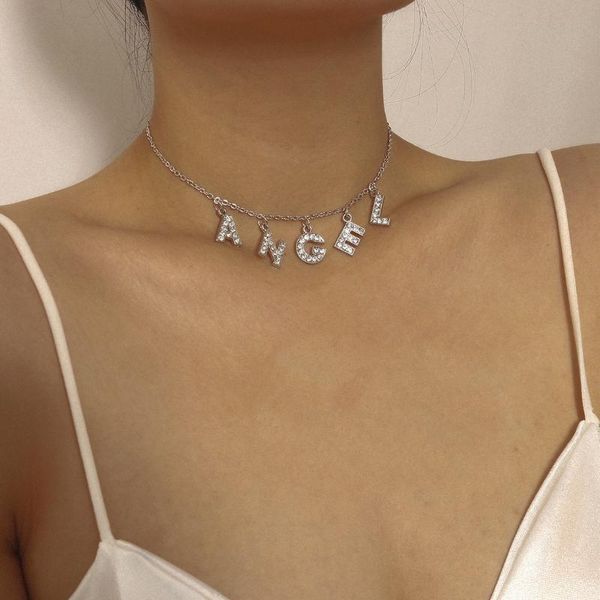 pendant necklaces simple letter single layer angel with micro fashion jewelry women necklace wholesale, Silver
pendant necklaces simple letter single layer angel with micro fashion jewelry women necklace wholesale, Silver