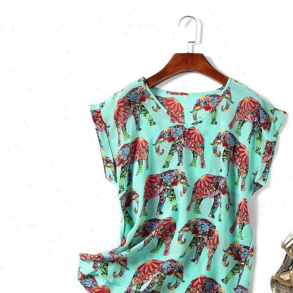100% natural silk short sleeved shirt female silk wild bottoming shirt personalized printing large size blouse drop shipping, White
100% natural silk short sleeved shirt female silk wild bottoming shirt personalized printing large size blouse drop shipping, White
