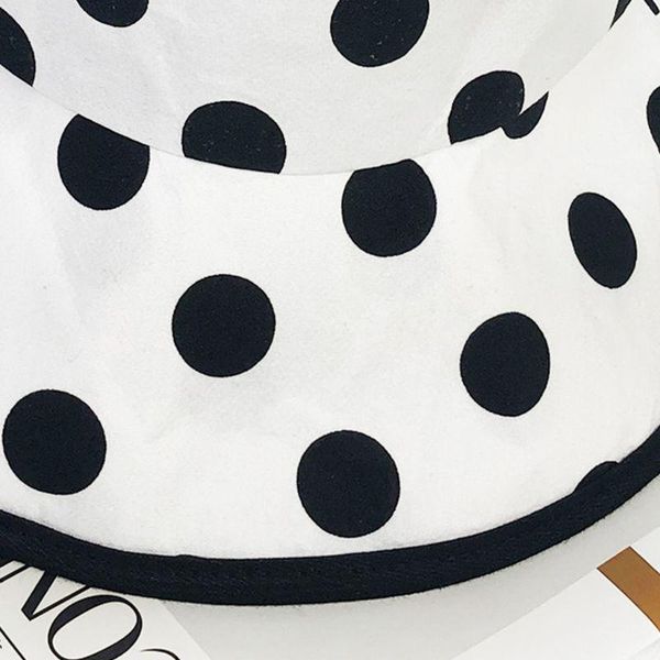 korean women men summer cotton bucket hat vintage black white large polka dot print wide brim sunscreen packable fisherman cap, Blue;gray
korean women men summer cotton bucket hat vintage black white large polka dot print wide brim sunscreen packable fisherman cap, Blue;gray