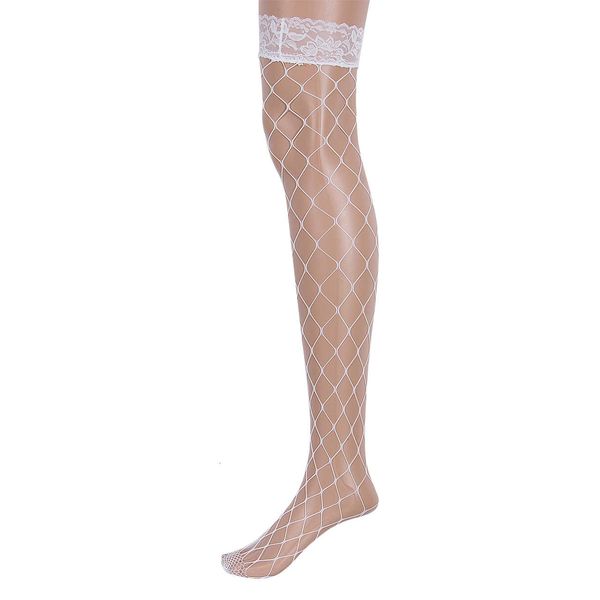 summer new fashion women's net large mesh fishnet thigh high stockings, Black;white
summer new fashion women's net large mesh fishnet thigh high stockings, Black;white