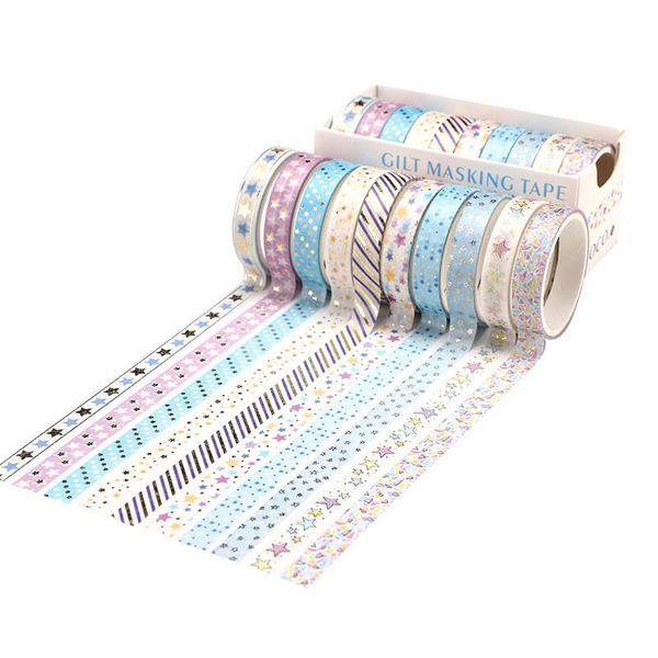 10 pcs/set gold foil washi tape cute heart masking tape decorative adhesive tape sticker scrapbooking diy stationery
10 pcs/set gold foil washi tape cute heart masking tape decorative adhesive tape sticker scrapbooking diy stationery