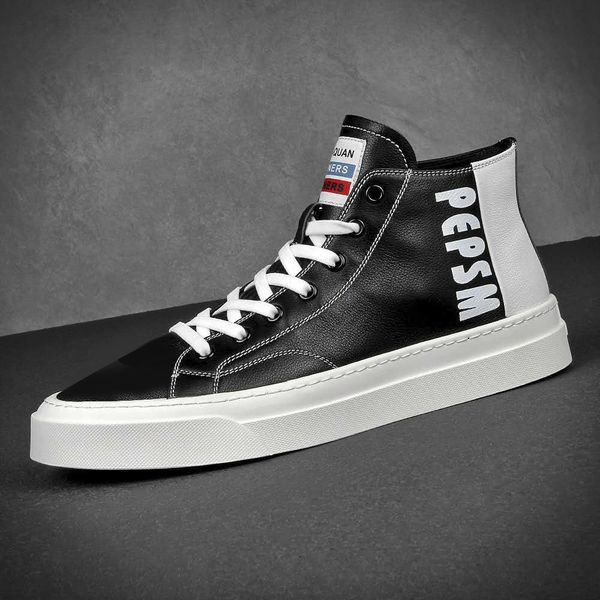 2020 new designer men's shoes korean soft leather white shoes casual all-match street fashion men's shoes, Black
2020 new designer men's shoes korean soft leather white shoes casual all-match street fashion men's shoes, Black