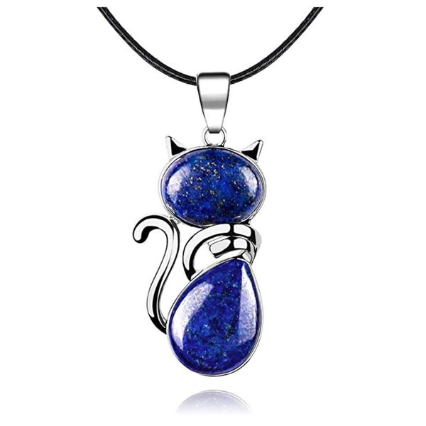 10 pcs silver plated lovely cat tiger eye stone pendant lapis lazuli necklace for women gift animal jewelry
10 pcs silver plated lovely cat tiger eye stone pendant lapis lazuli necklace for women gift animal jewelry