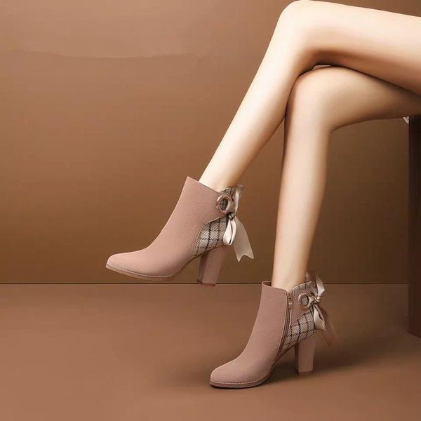 boots elegant women zipper flock bow knot square high heel winter warm fashion ladies shoes ankle boot for, Black
boots elegant women zipper flock bow knot square high heel winter warm fashion ladies shoes ankle boot for, Black