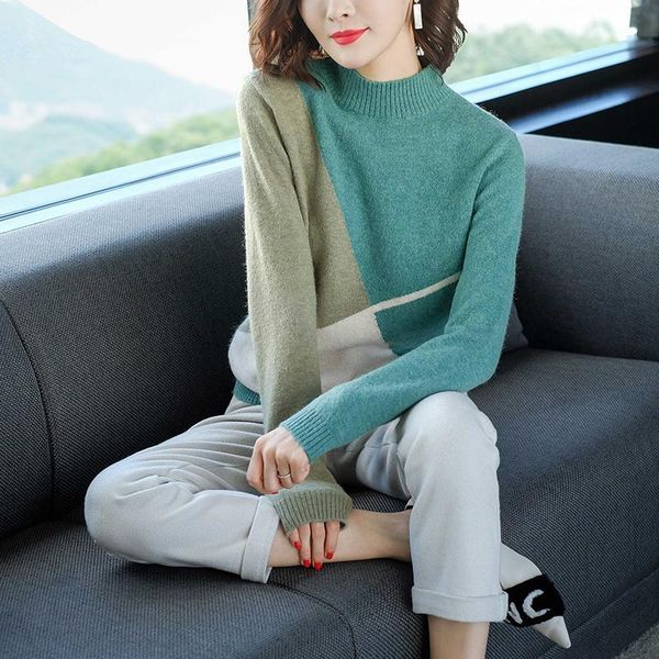 women's sweaters woman patchwork fashion cashmere and wool knitted jumpers winter ladies 2colors warm woolen knit cloth1, White;black
women's sweaters woman patchwork fashion cashmere and wool knitted jumpers winter ladies 2colors warm woolen knit cloth1, White;black