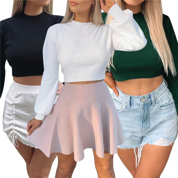waist lantern sleeve women's autumn winter white casual pullover high street style knitted sweater 2020, White;black
waist lantern sleeve women's autumn winter white casual pullover high street style knitted sweater 2020, White;black