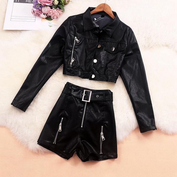 spring autumn 2 pcs set women outfit high waist outwear jacket pants suit zipper pu leather chic clothes sashes lady z181, Gray
spring autumn 2 pcs set women outfit high waist outwear jacket pants suit zipper pu leather chic clothes sashes lady z181, Gray
