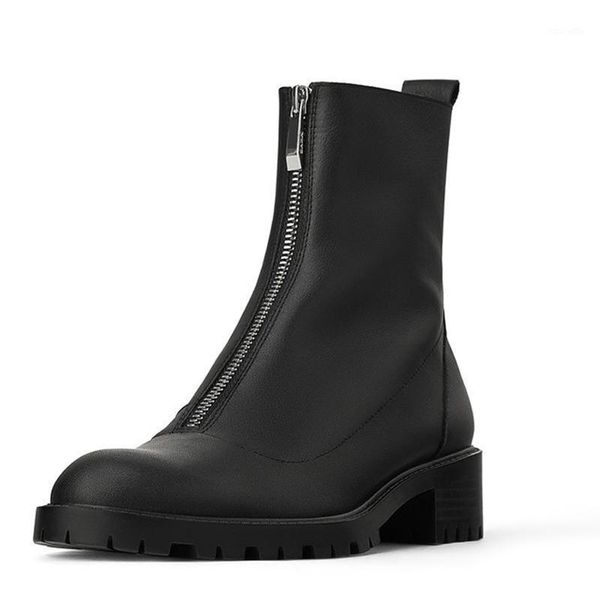 boots classic black round head ankle for women 2021 retro front zipper comfortable platform motorcycle mujer1
boots classic black round head ankle for women 2021 retro front zipper comfortable platform motorcycle mujer1