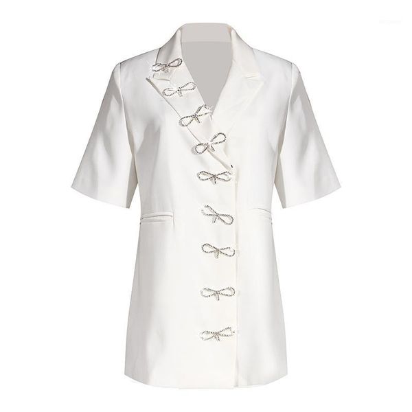 women notched neck rhinestones bow split blazer short sleeve loose suit jacket 2020 summer new fashion jacket1, White;black
women notched neck rhinestones bow split blazer short sleeve loose suit jacket 2020 summer new fashion jacket1, White;black