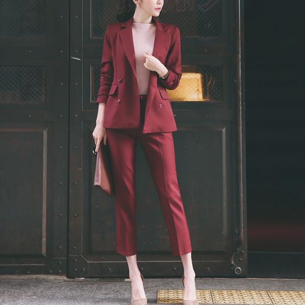 fashion business pant suits uniform formal double breasted jacket and pencil pant black blazer set women 2 two pieces suits, White
fashion business pant suits uniform formal double breasted jacket and pencil pant black blazer set women 2 two pieces suits, White