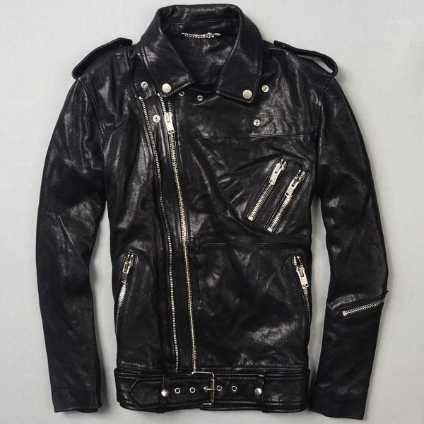 jacket men's genuine sheep skin winter coat tanned leather epaulet lapel short double zipper motorcycle clothing1, Black
jacket men's genuine sheep skin winter coat tanned leather epaulet lapel short double zipper motorcycle clothing1, Black