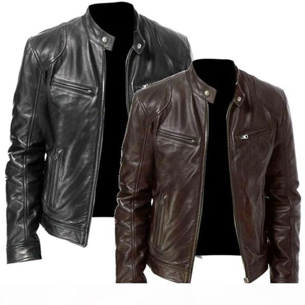 autumn winter mens leather jacket men jackets coats stand collar zipper black motor biker jackets motorcycle leather jacket men, Black;brown
autumn winter mens leather jacket men jackets coats stand collar zipper black motor biker jackets motorcycle leather jacket men, Black;brown