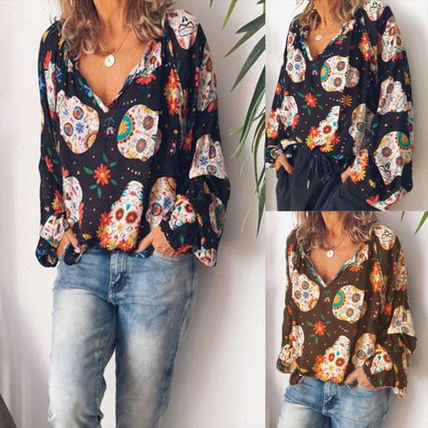 skull print women blouses elegant v neck fashion harajuku style summer and blouses streetwear blusas mujer, White
skull print women blouses elegant v neck fashion harajuku style summer and blouses streetwear blusas mujer, White