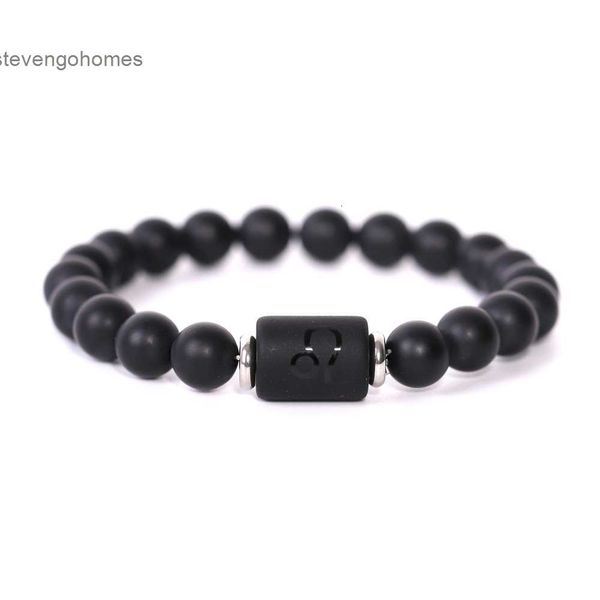 twelve frosted popular constellations new fashion black agate stainless steel accessories bracelet, Silver
twelve frosted popular constellations new fashion black agate stainless steel accessories bracelet, Silver