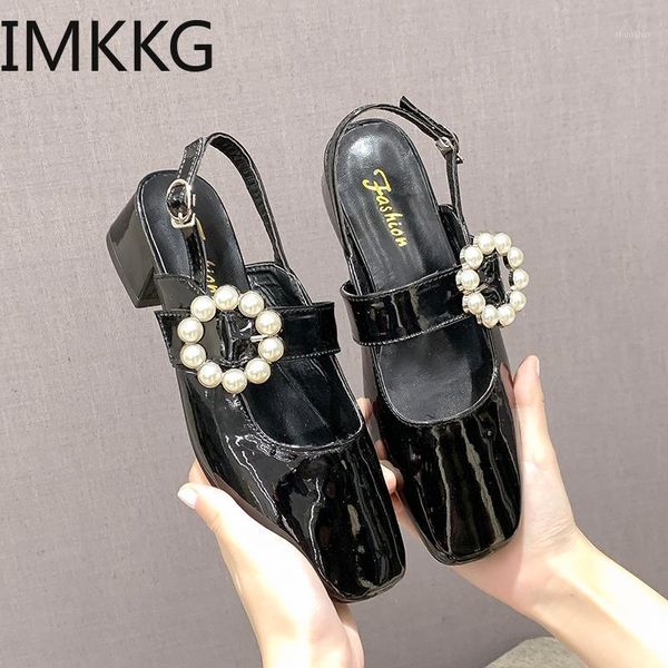 dress shoes women elegant pearl buckle square heel sandals vintage toe leather sandalias woman fashion mary jane ladies1, Black
dress shoes women elegant pearl buckle square heel sandals vintage toe leather sandalias woman fashion mary jane ladies1, Black