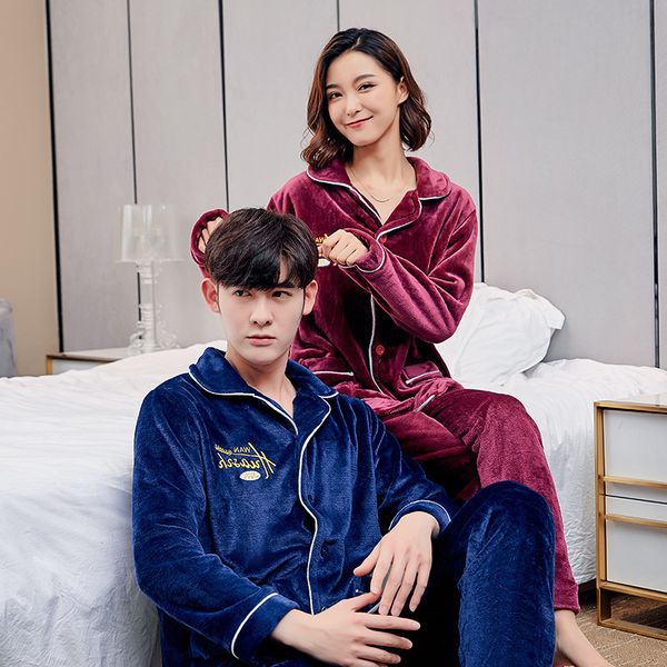 men women long-sleeved sleepwear pijama winter warm soft coral fleece pajamas couple homme nightwear cardigan pyjamas, Black;brown
men women long-sleeved sleepwear pijama winter warm soft coral fleece pajamas couple homme nightwear cardigan pyjamas, Black;brown