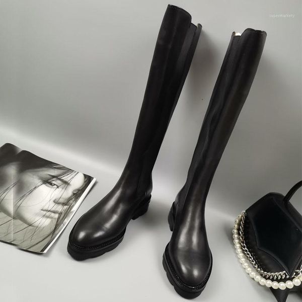 bololia genuine leather boots casual fashion round toe belt straight high heels square thick with boots new1, Black
bololia genuine leather boots casual fashion round toe belt straight high heels square thick with boots new1, Black