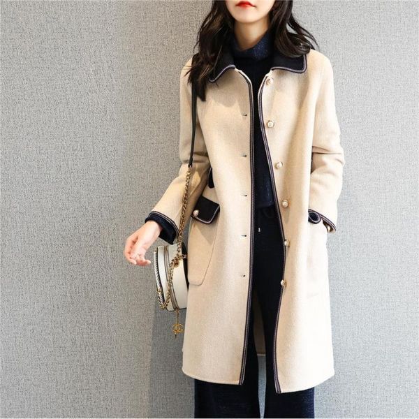 autumn and winter new fashion lady style collar imitation wool fashion coat women's long coat, Black
autumn and winter new fashion lady style collar imitation wool fashion coat women's long coat, Black