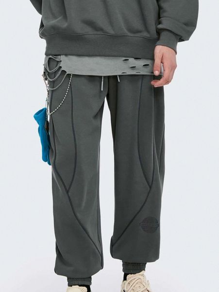 men tie waist reflective stripe sweatpants l3ha#, Black
men tie waist reflective stripe sweatpants l3ha#, Black