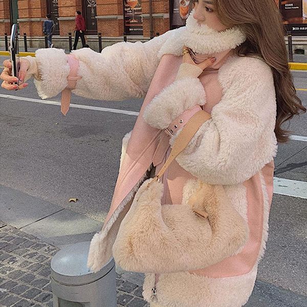 women's fur & faux herstory winter coat women thick warm overcoat plush particle lambs wool jacket loose fashion jackets, Black
women's fur & faux herstory winter coat women thick warm overcoat plush particle lambs wool jacket loose fashion jackets, Black
