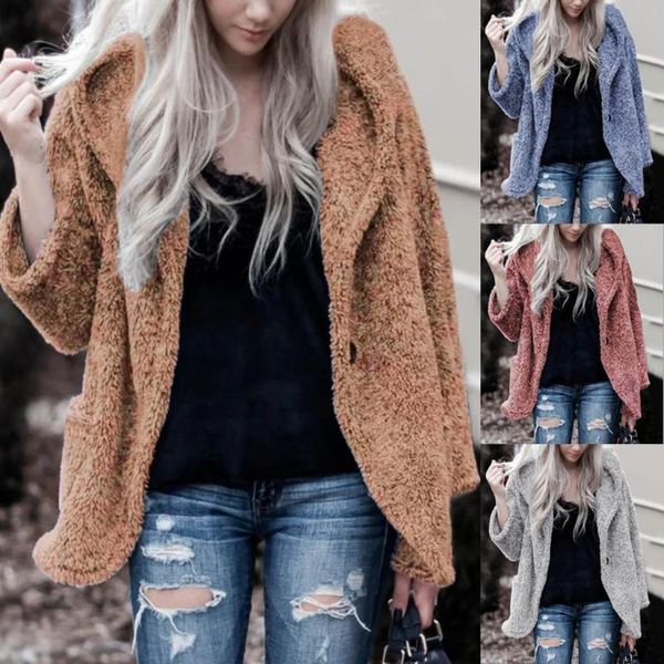 fashion warm hooded jacket casual ladies pockets one button faux fur coat female winter long sleeve streetwear womens outerwear, Black;brown
fashion warm hooded jacket casual ladies pockets one button faux fur coat female winter long sleeve streetwear womens outerwear, Black;brown