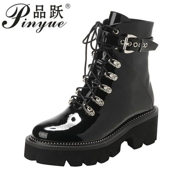 women motorcycle boots autumn fashion patent pu round toe lace-up combat shoes black punk boots
women motorcycle boots autumn fashion patent pu round toe lace-up combat shoes black punk boots