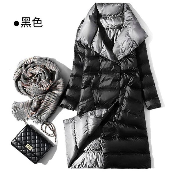 women's down & parkas temperament wear on both sides jacket female long section 2021 winter fashion slim body stand collar tide, Black
women's down & parkas temperament wear on both sides jacket female long section 2021 winter fashion slim body stand collar tide, Black