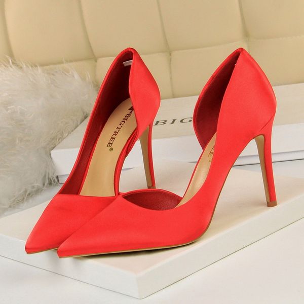 2021-youngest 9.5cm blue stilettos female pumps luxury lady tacons prom scarpins burgundy dress green shoes ln6a, Black