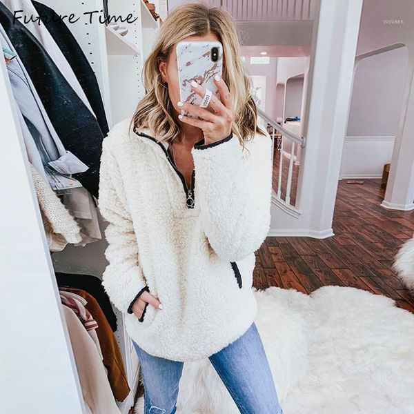 women hoodies 2020 autumn and winter thick warm long sleeve lambswool outwear turn-down collar solid color zipper pockets c19101, Black
women hoodies 2020 autumn and winter thick warm long sleeve lambswool outwear turn-down collar solid color zipper pockets c19101, Black