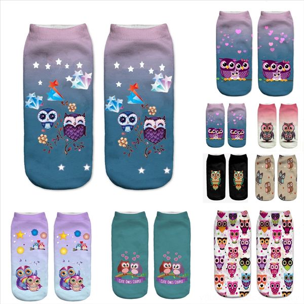 ae1vp veridical male sale men short socks owl cotton socks mens sock angora quality animal print compression good for meias masculino, Black