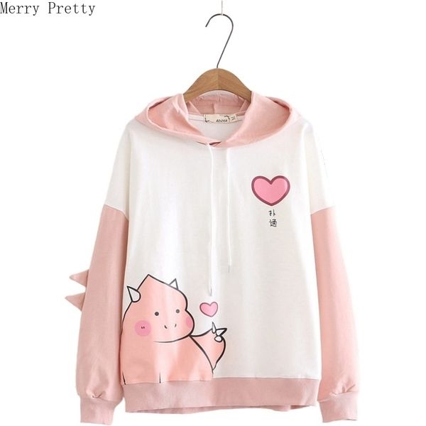 women cartoon dinosaur print funny hoodies sweatshirts with horns on hooded harajuku cute cotton pullover casual loose tracksuit 201102, Black
women cartoon dinosaur print funny hoodies sweatshirts with horns on hooded harajuku cute cotton pullover casual loose tracksuit 201102, Black