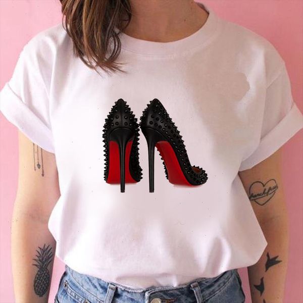women vintage style fashion high heels print funny summer t shirt women vogue princess short sleeve t shirt, White
women vintage style fashion high heels print funny summer t shirt women vogue princess short sleeve t shirt, White