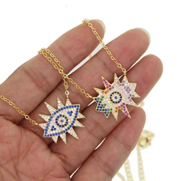 pendant necklaces 2021 summer style jewelry rainbow blue cubic zirconia turkish evil eye cz necklace for women gold color bohemia, Silver
pendant necklaces 2021 summer style jewelry rainbow blue cubic zirconia turkish evil eye cz necklace for women gold color bohemia, Silver