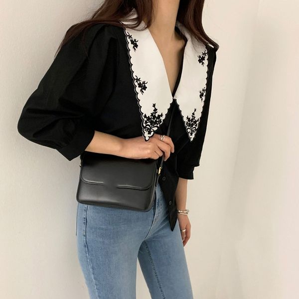 galcaur korean embroidery print hit color shirt for women lapel collar puff sleeve blouse female summer fashion new clothes y200622, White
galcaur korean embroidery print hit color shirt for women lapel collar puff sleeve blouse female summer fashion new clothes y200622, White