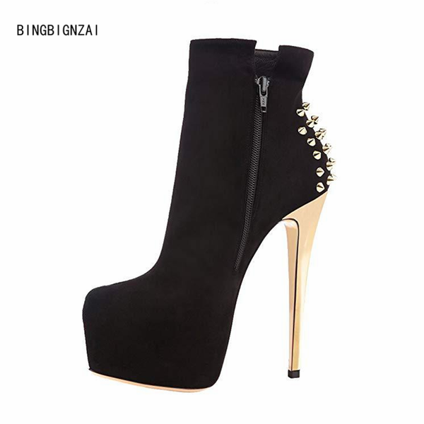 bbzai the new winter short boots women's boots model rivet ladies shoes new pattern 16cm stiletto heels nightclub 4-13 14, Black
bbzai the new winter short boots women's boots model rivet ladies shoes new pattern 16cm stiletto heels nightclub 4-13 14, Black