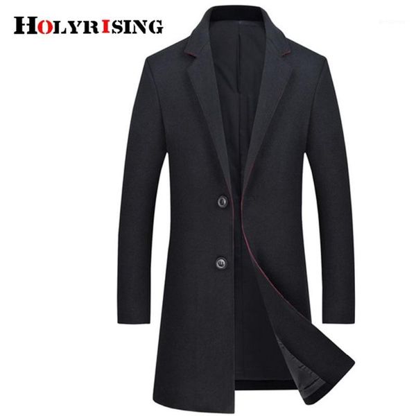 holyrising men wool coats casual overcoat turn collar coat for men warm abrigos hombre invierno comfortable oat 18620-51, Black 
holyrising men wool coats casual overcoat turn collar coat for men warm abrigos hombre invierno comfortable oat 18620-51, Black