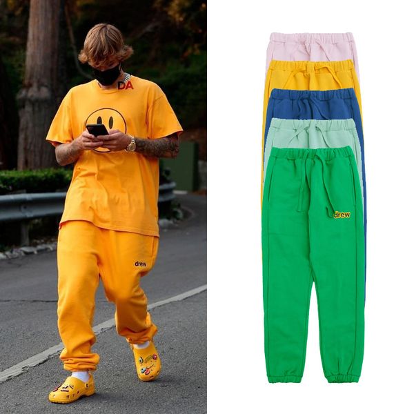 one fog drew biber's same style high street plush heavy pants men's and women's casual sports leggings, Black;white
one fog drew biber's same style high street plush heavy pants men's and women's casual sports leggings, Black;white