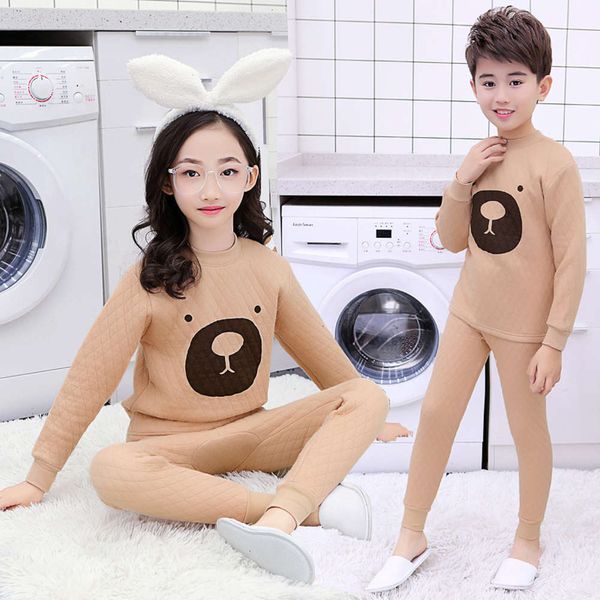 three-layer warm underwear suit boys' thickened girls' colored cotton home cloth children's pajamas, Blue;red
three-layer warm underwear suit boys' thickened girls' colored cotton home cloth children's pajamas, Blue;red