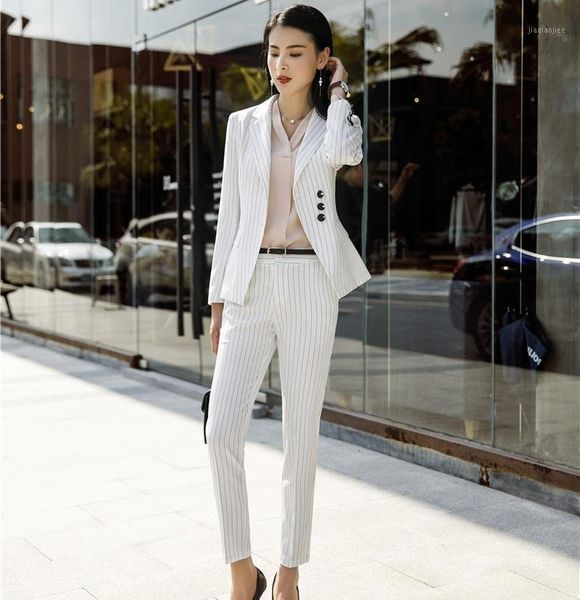 fashion striped elegant white blazers women business suits with pants and jackets coat ladies office pants suits styles1
fashion striped elegant white blazers women business suits with pants and jackets coat ladies office pants suits styles1