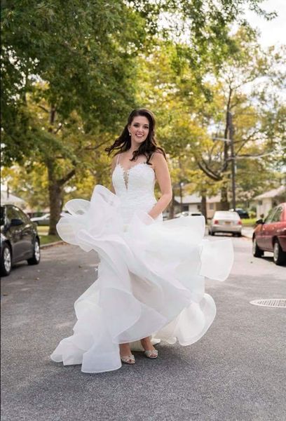 plus size wedding dresses spaghetti lace applique tiered skirts mermaid wedding dress bridal gowns robe de mariee, White
plus size wedding dresses spaghetti lace applique tiered skirts mermaid wedding dress bridal gowns robe de mariee, White