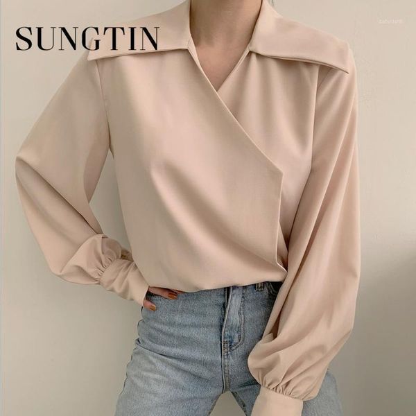 sungtin 2020 solid color office lady shirts new fashion chic cross loose women blouses femme elegant long-sleeved pink blue1, White
sungtin 2020 solid color office lady shirts new fashion chic cross loose women blouses femme elegant long-sleeved pink blue1, White
