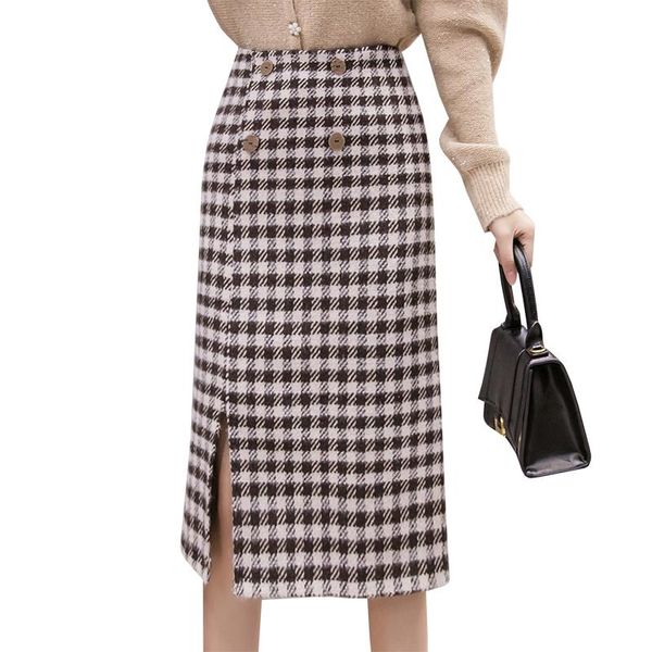 autumn winter woolen vintage plaid women wrap skirt button preppy style korean office retro high waist split elegant midi skater, Black
autumn winter woolen vintage plaid women wrap skirt button preppy style korean office retro high waist split elegant midi skater, Black