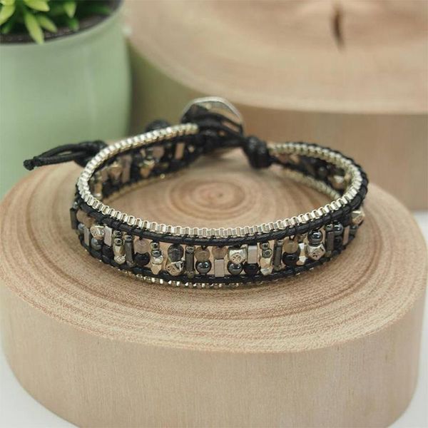 tennis mix row natural stone wrap bracelet for women couples stainless steel box chain on hand men metal beads miyuki boho bracelets, Golden;silver
tennis mix row natural stone wrap bracelet for women couples stainless steel box chain on hand men metal beads miyuki boho bracelets, Golden;silver